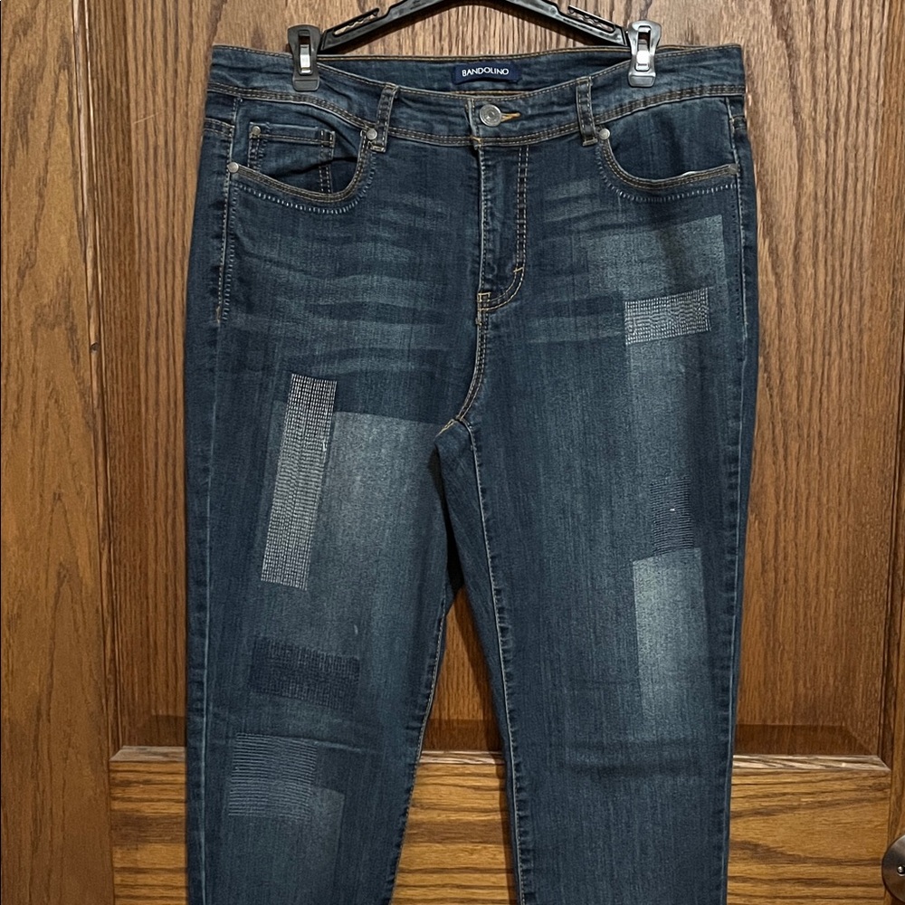 Bandolino Women's Patchwork Dark Blue Skinny Jeans